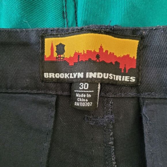 Brooklyn Industries Size 30 Mens Blue Green Color Block Short Shorts - Picture 4 of 4